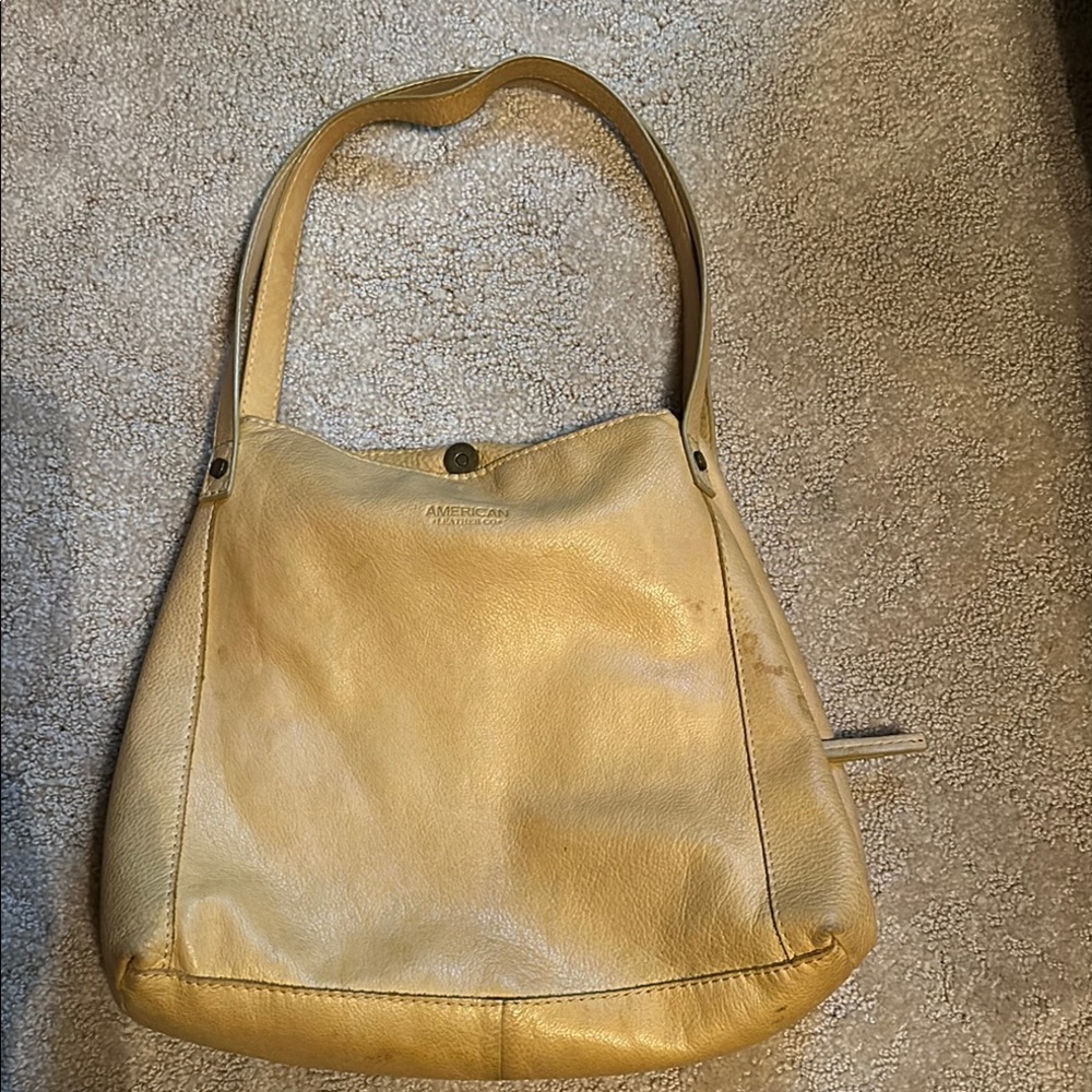 Tan Slouchy Shoulder Bag with Smooth Finish